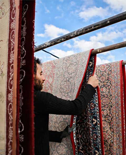 خشک کردن قالی در قالیشویی خاوران  